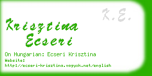 krisztina ecseri business card